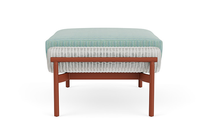 Lloyd Flanders™ Solstice Ottoman  - Matte White, Terracotta