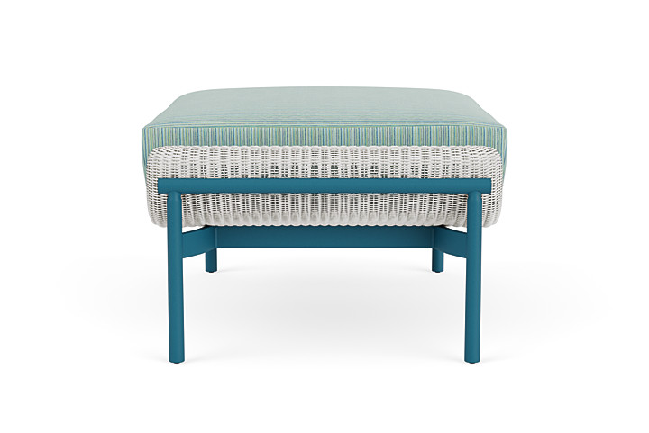 Lloyd Flanders™ Solstice Ottoman  - Matte White, Peacock