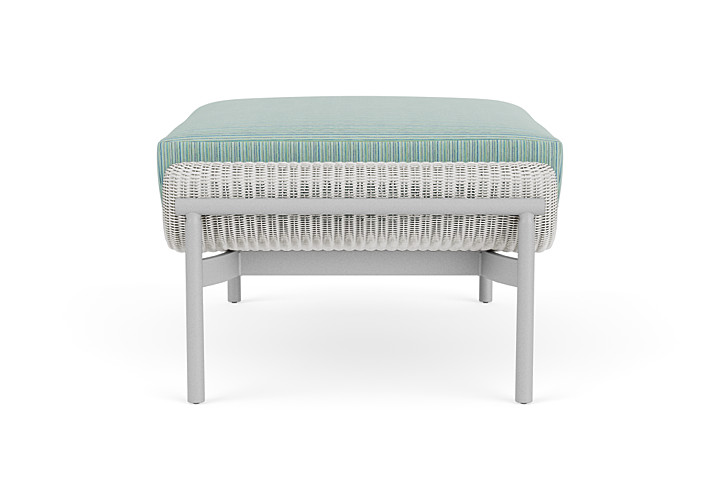 Lloyd Flanders™ Solstice Ottoman  - Matte White, Metallic Silver