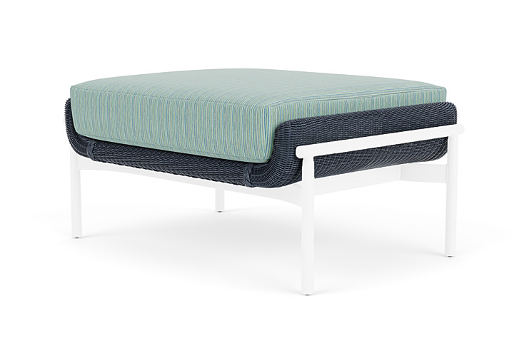 Lloyd Flanders™ Solstice Ottoman  - Denim Blue, White