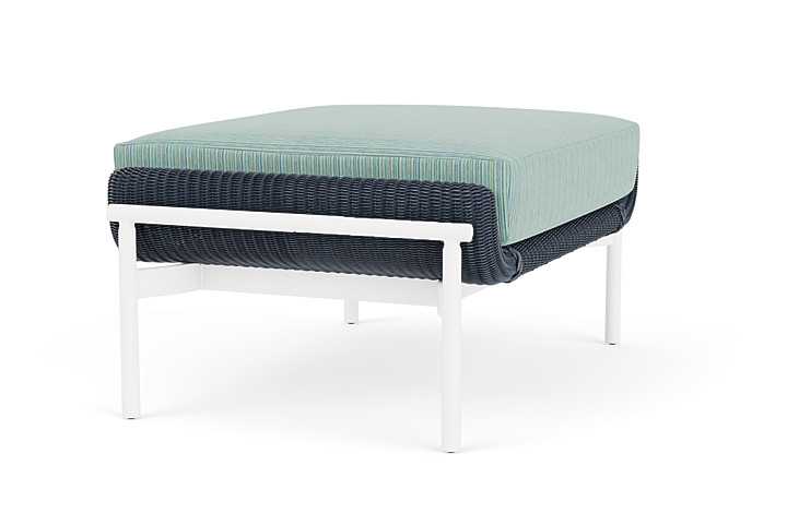 Lloyd Flanders™ Solstice Ottoman  - Denim Blue, Matte White