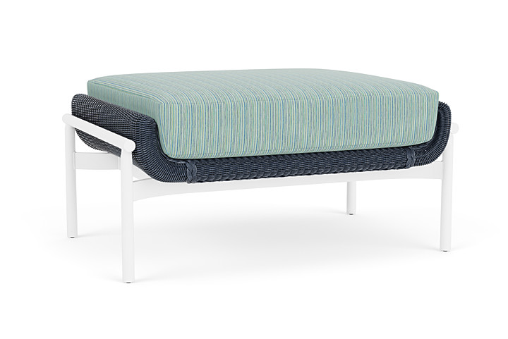 Lloyd Flanders™ Solstice Ottoman  - Denim Blue, Matte White