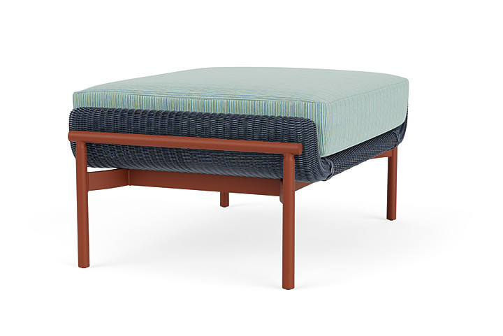 Lloyd Flanders™ Solstice Ottoman  - Denim Blue, Terracotta