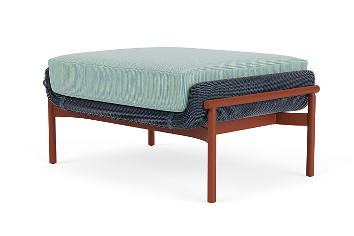 Lloyd Flanders™ Solstice Ottoman  - Denim Blue, Terracotta