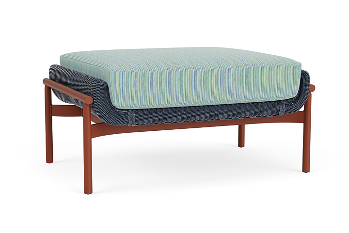 Lloyd Flanders™ Solstice Ottoman  - Denim Blue, Terracotta