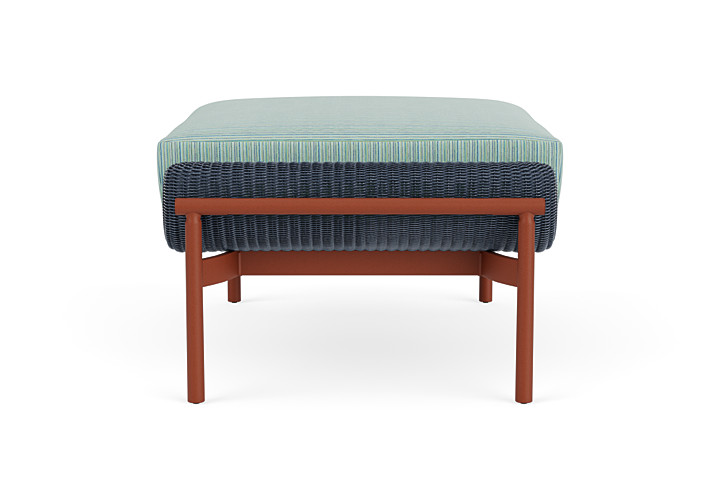 Lloyd Flanders™ Solstice Ottoman  - Denim Blue, Terracotta