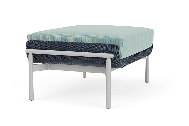 Lloyd Flanders™ Solstice Ottoman  - Denim Blue, Metallic Silver