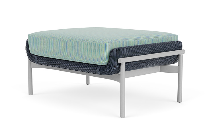 Lloyd Flanders™ Solstice Ottoman  - Denim Blue, Metallic Silver