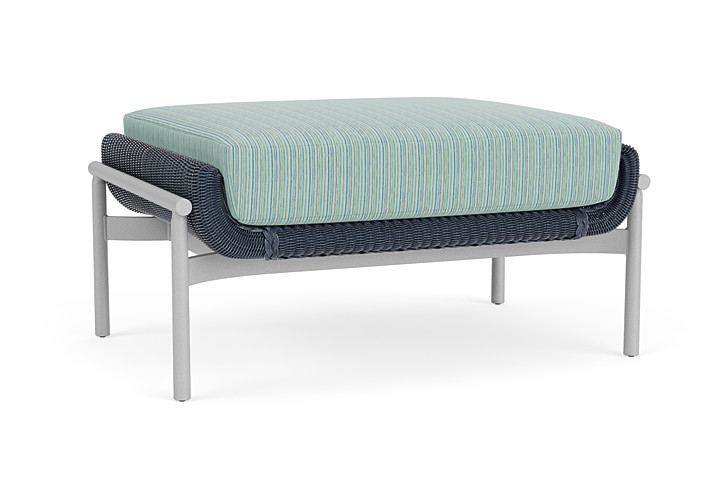 Lloyd Flanders™ Solstice Ottoman  - Denim Blue, Metallic Silver