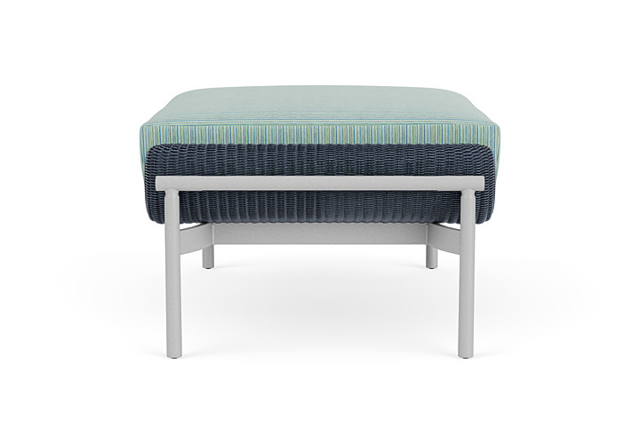 Lloyd Flanders™ Solstice Ottoman  - Denim Blue, Metallic Silver