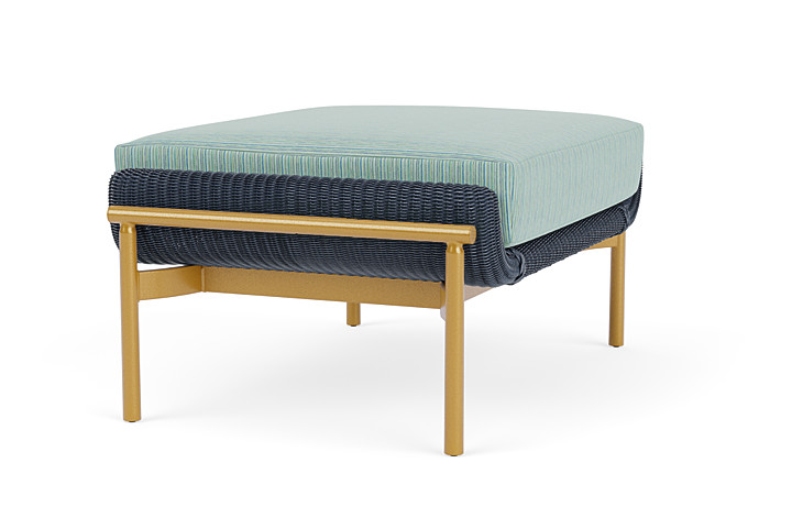 Lloyd Flanders™ Solstice Ottoman  - Denim Blue, Metallic Gold