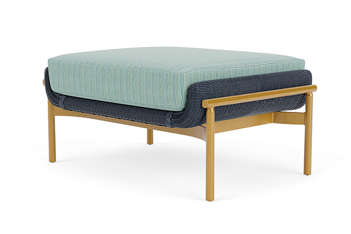 Lloyd Flanders™ Solstice Ottoman  - Denim Blue, Metallic Gold