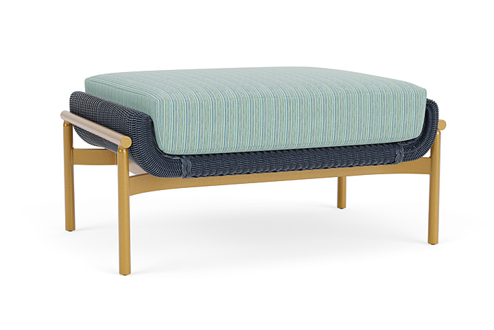 Lloyd Flanders™ Solstice Ottoman  - Denim Blue, Metallic Gold