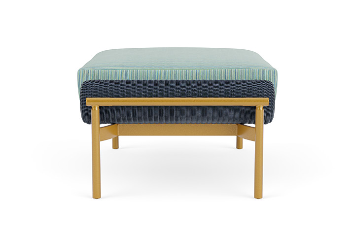 Lloyd Flanders™ Solstice Ottoman  - Denim Blue, Metallic Gold