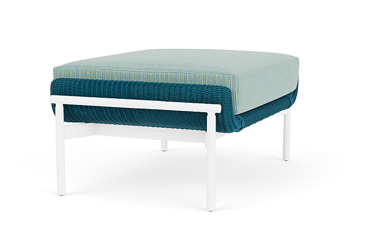 Lloyd Flanders™ Solstice Ottoman  - Peacock, Matte White