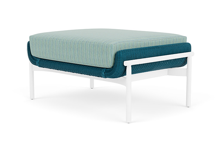 Lloyd Flanders™ Solstice Ottoman  - Peacock, Matte White