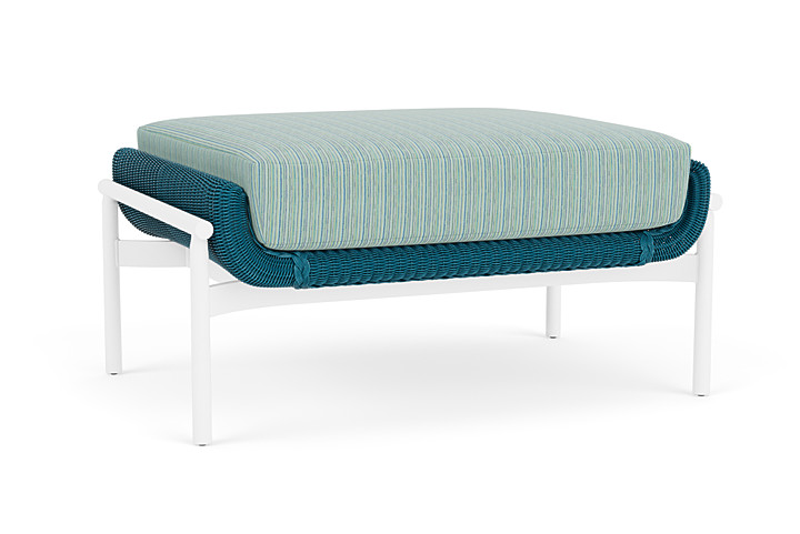 Lloyd Flanders™ Solstice Ottoman  - Peacock, Matte White