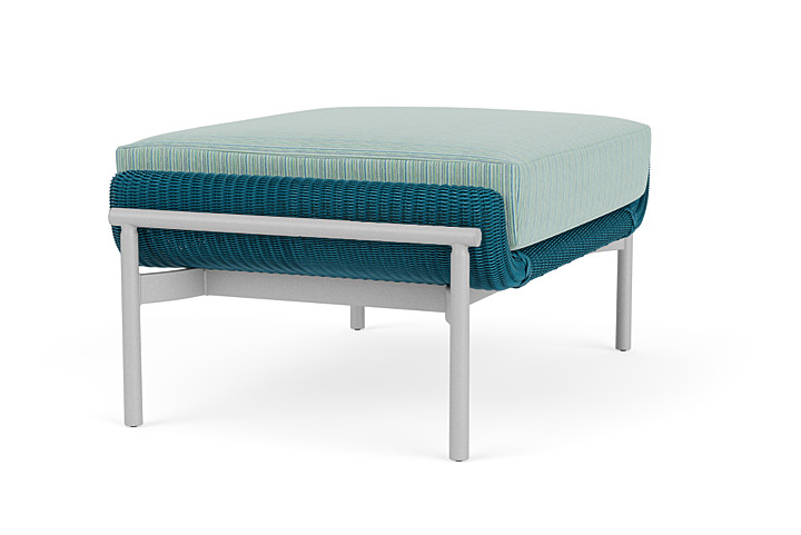 Lloyd Flanders™ Solstice Ottoman  - Peacock, Metallic Silver