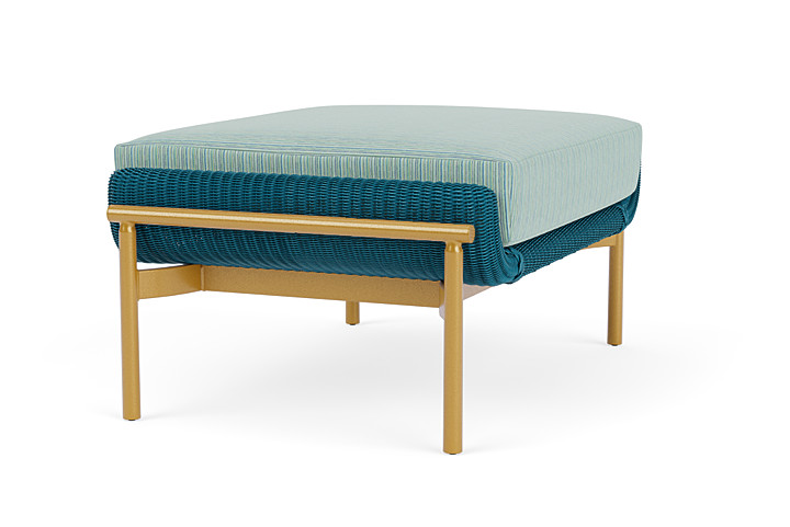 Lloyd Flanders™ Solstice Ottoman  - Peacock, Metallic Gold