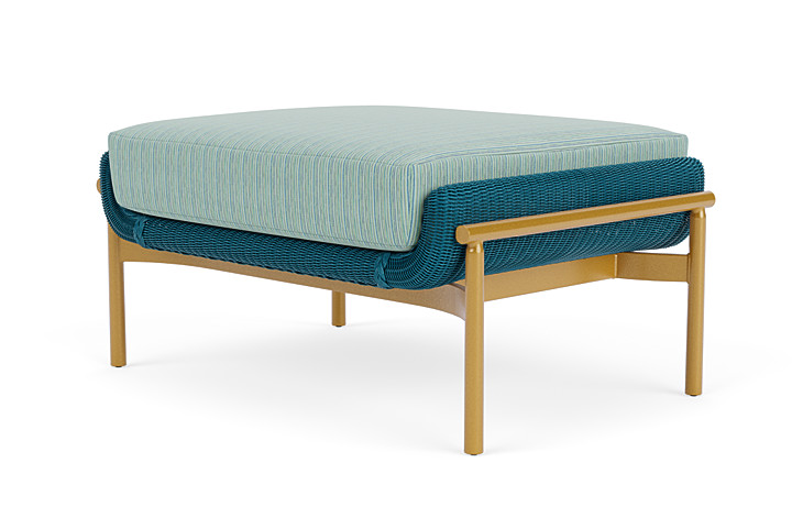 Lloyd Flanders™ Solstice Ottoman  - Peacock, Metallic Gold