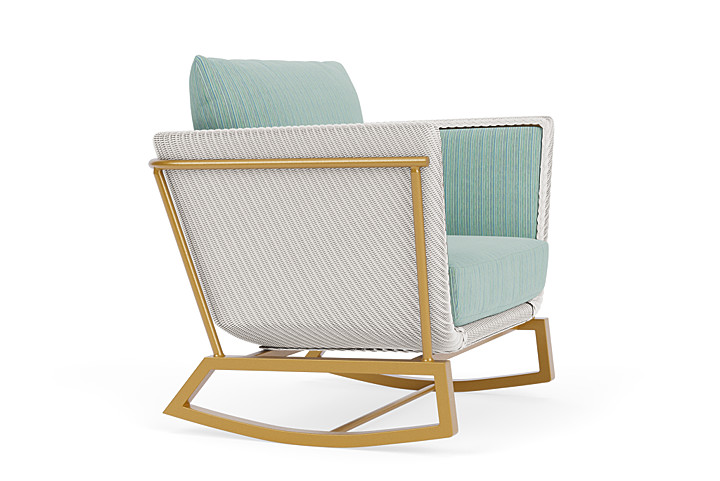 Lloyd Flanders™ Solstice Lounge Rocker - White, Metallic Gold