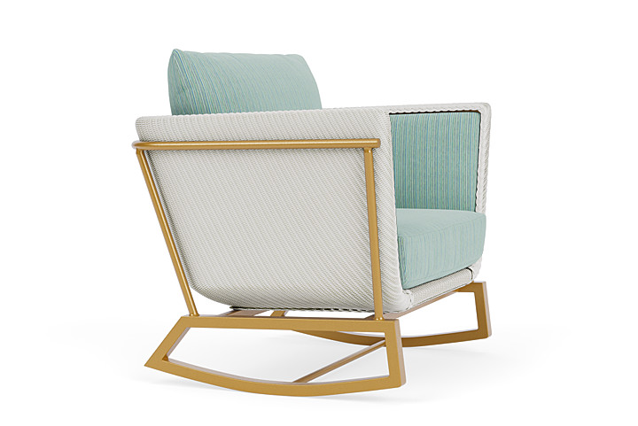 Lloyd Flanders™ Solstice Lounge Rocker - Matte White, Metallic Gold