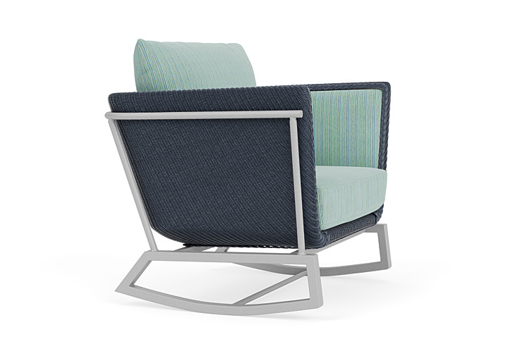 Lloyd Flanders™ Solstice Lounge Rocker - Denim Blue, Metallic Silver