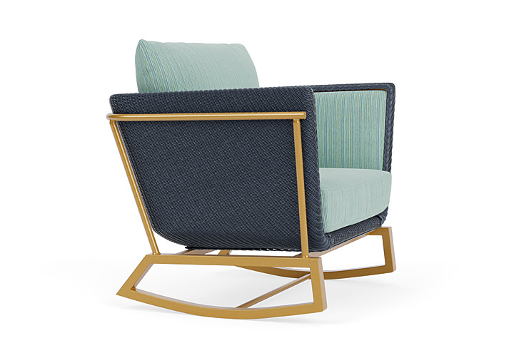 Lloyd Flanders™ Solstice Lounge Rocker - Denim Blue, Metallic Gold