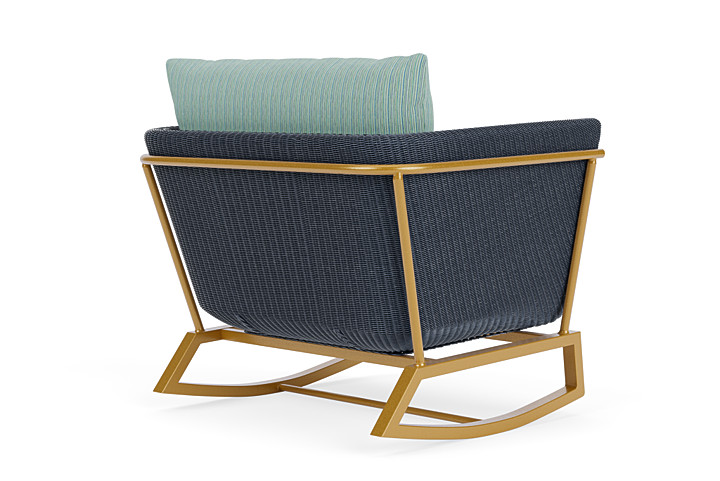 Lloyd Flanders™ Solstice Lounge Rocker - Denim Blue, Metallic Gold