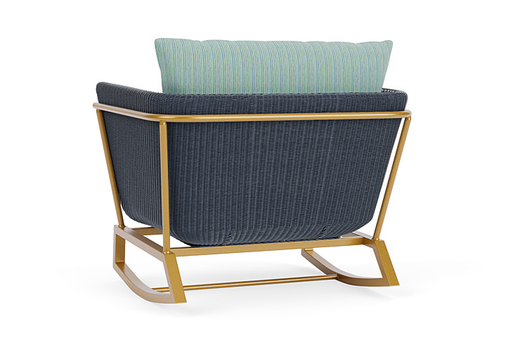 Lloyd Flanders™ Solstice Lounge Rocker - Denim Blue, Metallic Gold