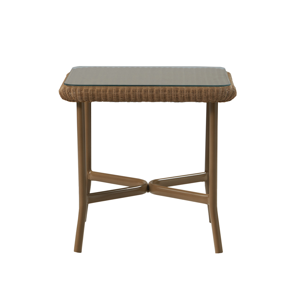 Lloyd Flanders™ Solstice 22" Square End Table - White, Terracotta