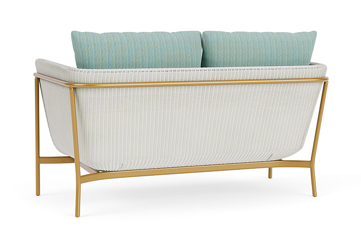 Lloyd Flanders™ Solstice Loveseat  - Matte White, Metallic Gold