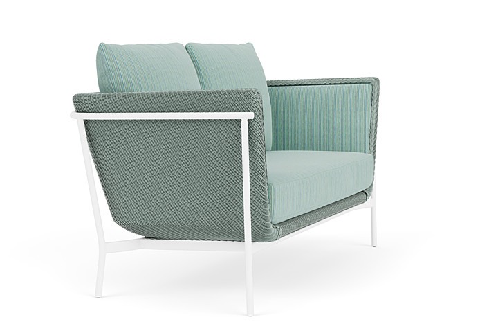 Lloyd Flanders™ Solstice Loveseat  - Sea Glass, Matte White