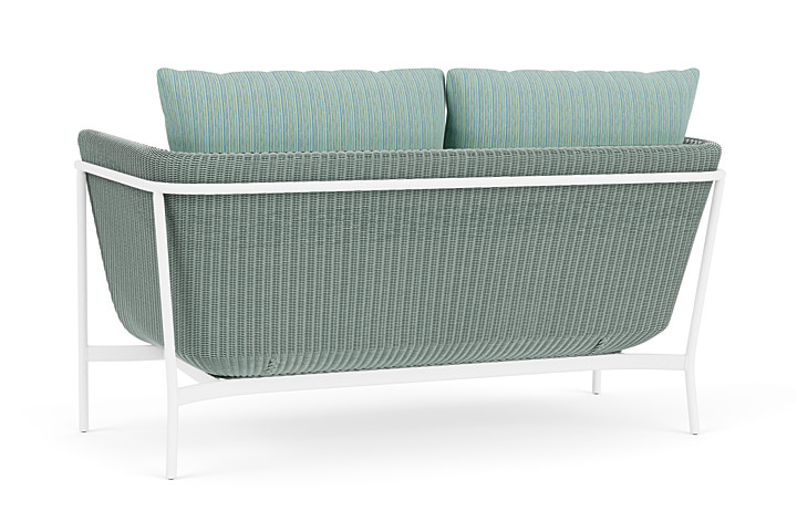 Lloyd Flanders™ Solstice Loveseat  - Sea Glass, Matte White