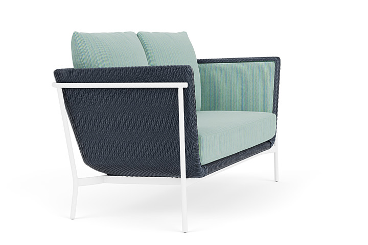 Lloyd Flanders™ Solstice Loveseat  - Denim Blue, Matte White