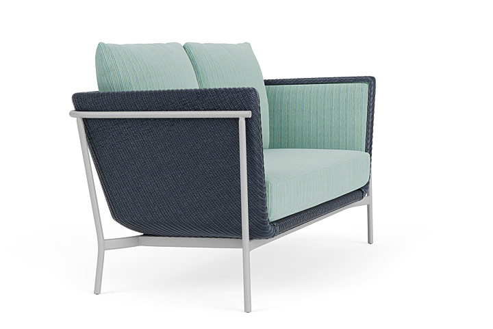 Lloyd Flanders™ Solstice Loveseat  - Denim Blue, Metallic Silver