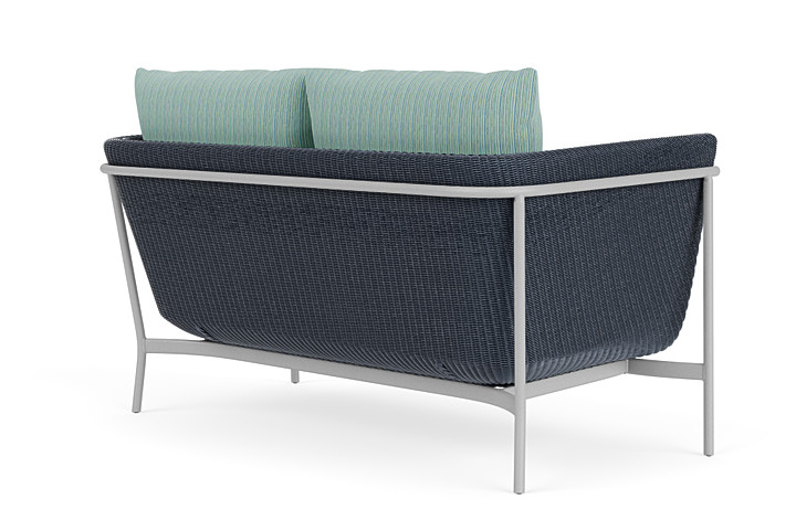 Lloyd Flanders™ Solstice Loveseat  - Denim Blue, Metallic Silver