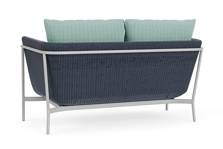 Lloyd Flanders™ Solstice Loveseat  - Denim Blue, Metallic Silver