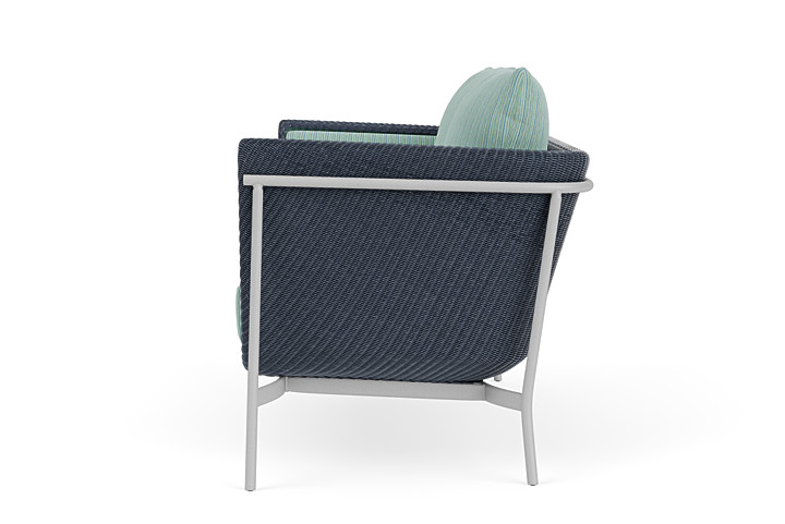 Lloyd Flanders™ Solstice Loveseat  - Denim Blue, Metallic Silver