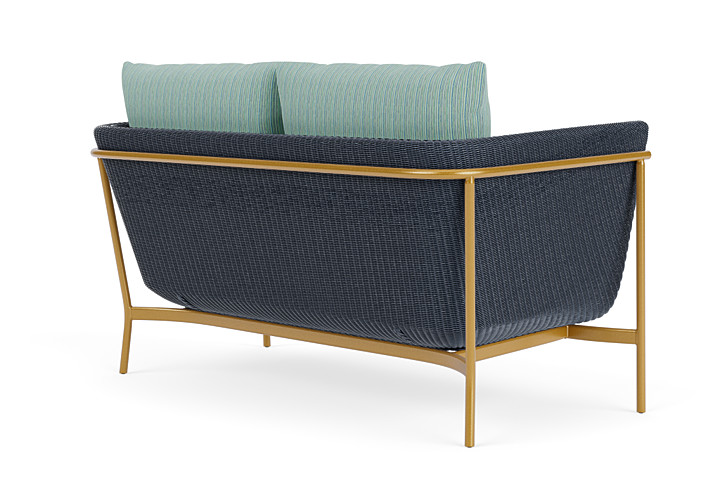 Lloyd Flanders™ Solstice Loveseat  - Denim Blue, Metallic Gold