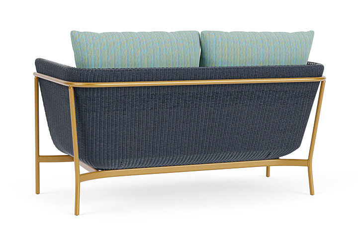 Lloyd Flanders™ Solstice Loveseat  - Denim Blue, Metallic Gold