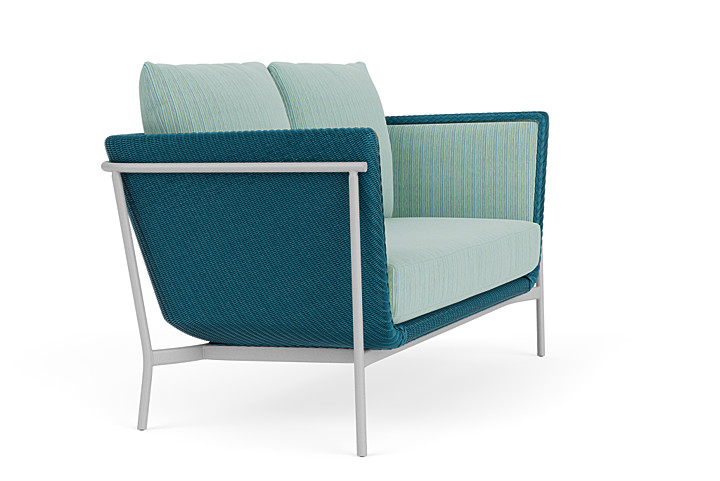 Lloyd Flanders™ Solstice Loveseat  - Peacock, Metallic Silver