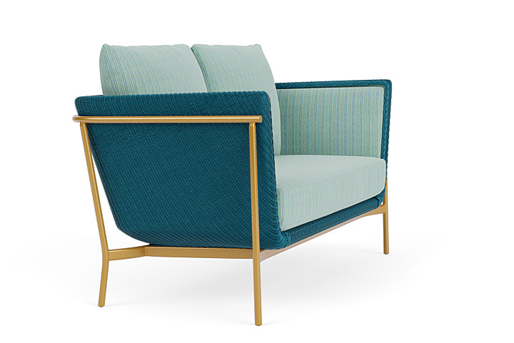 Lloyd Flanders™ Solstice Loveseat  - Peacock, Metallic Gold