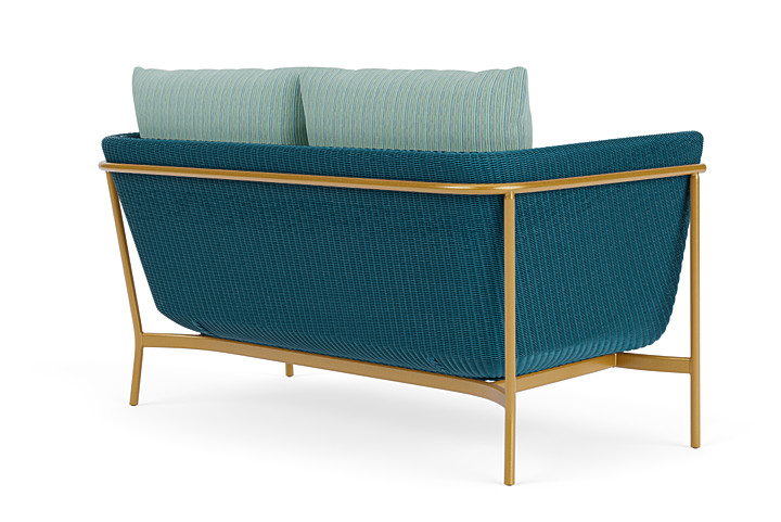 Lloyd Flanders™ Solstice Loveseat  - Peacock, Metallic Gold