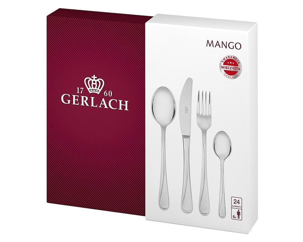 Maxima - Mango 24-Piece Flatware Set in Steel