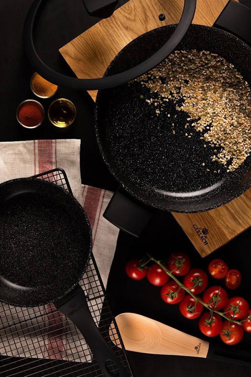 Maxima™ Granitex Frying Pan with Lid 11" - Black