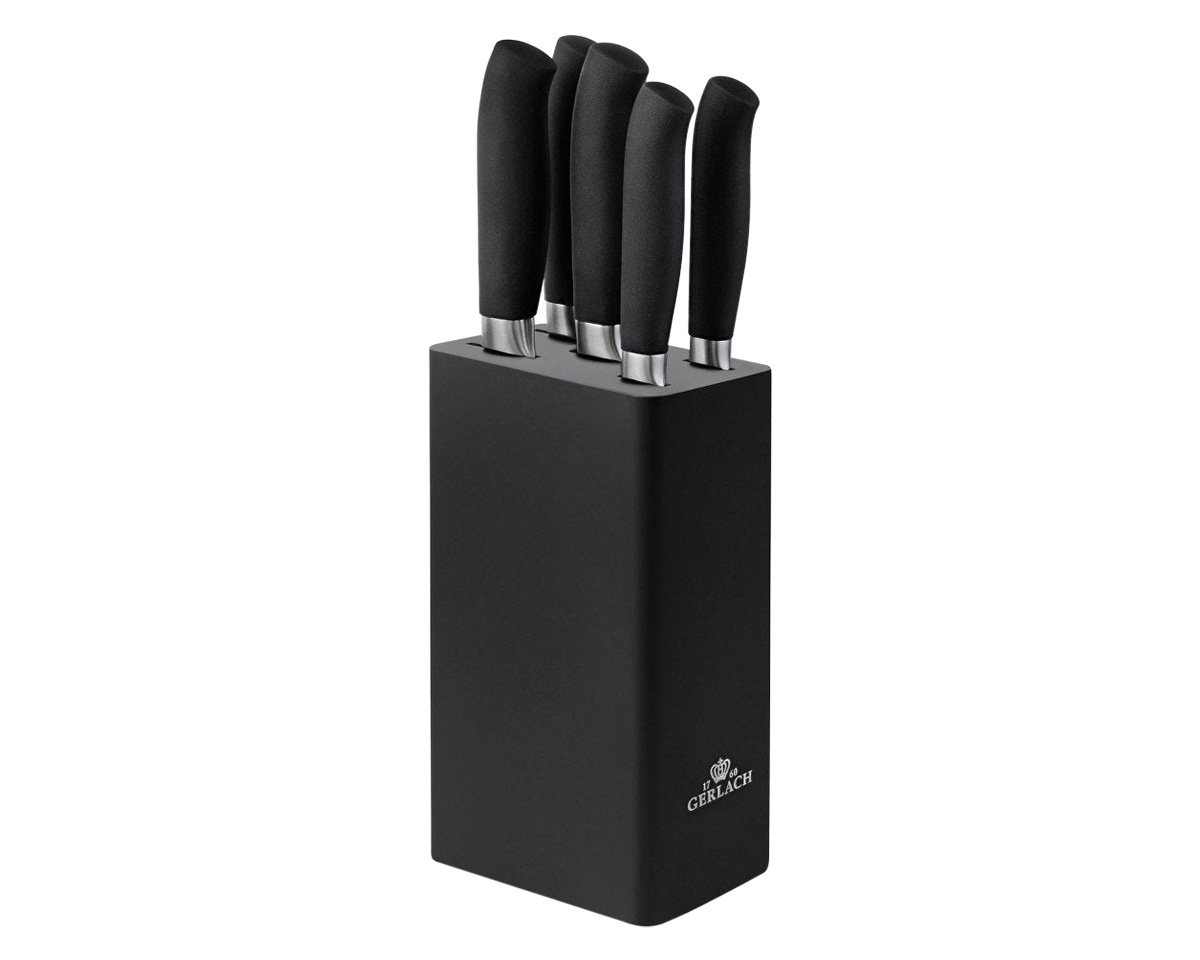 Maxima - Pure 6-Piece Knife Block Set in Black