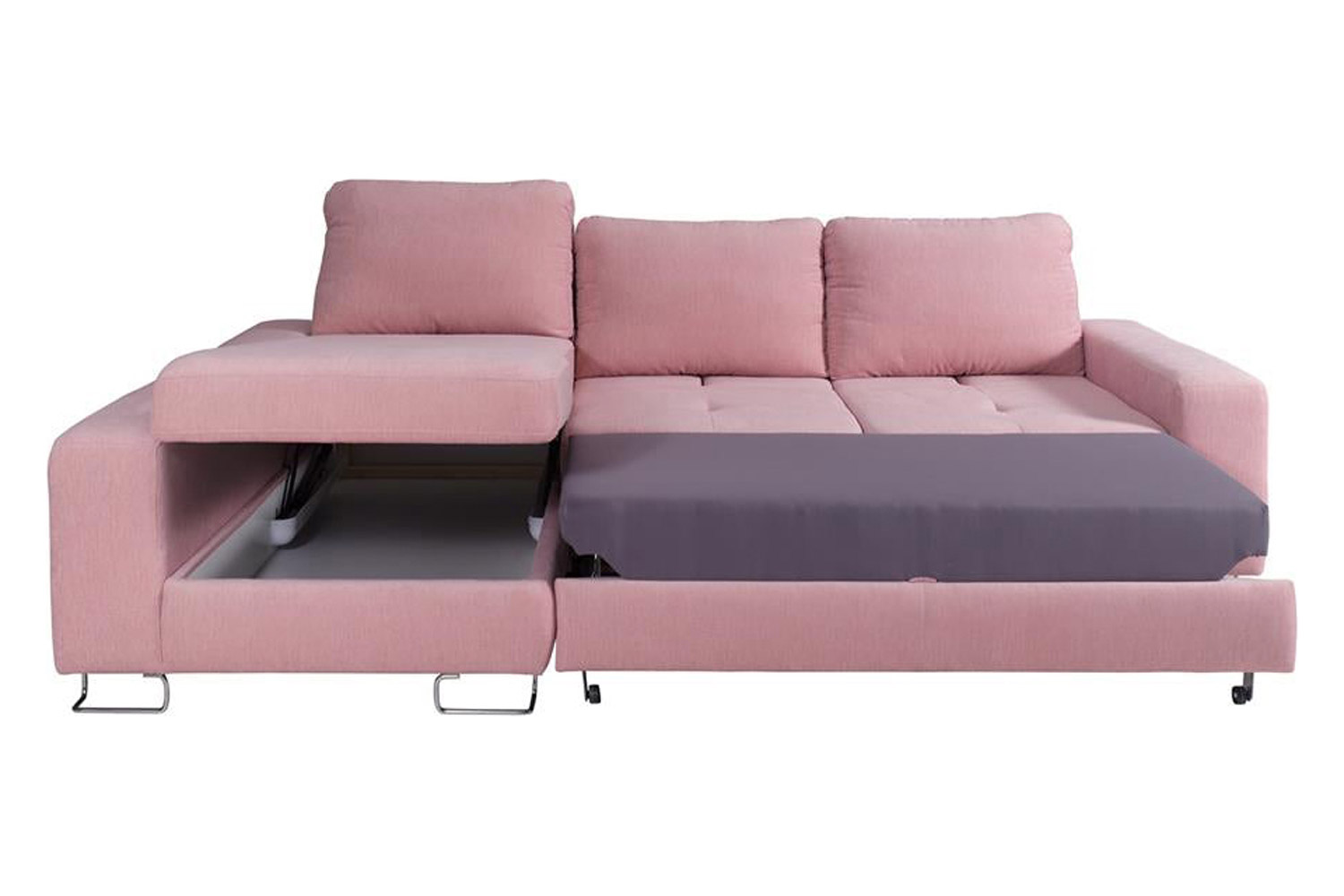 Maxima Asti Sectional Sofa - Pink, Left Corner