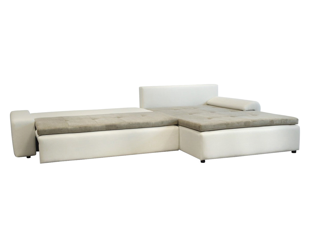 Maxima London Sectional - White/Gray, Right Corner