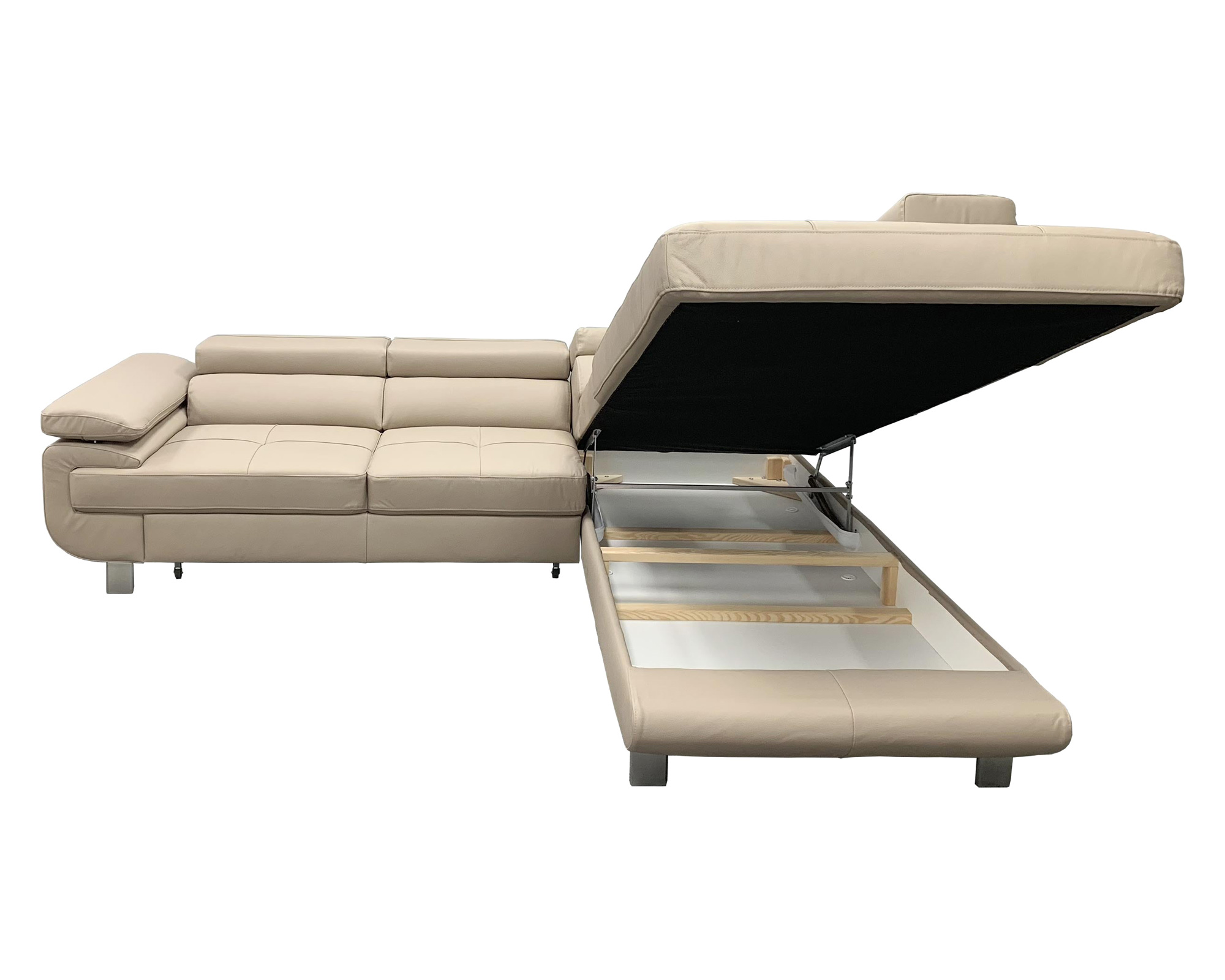 Maxima - Lotus Sectional Sleeper Sofa in Natural Leather